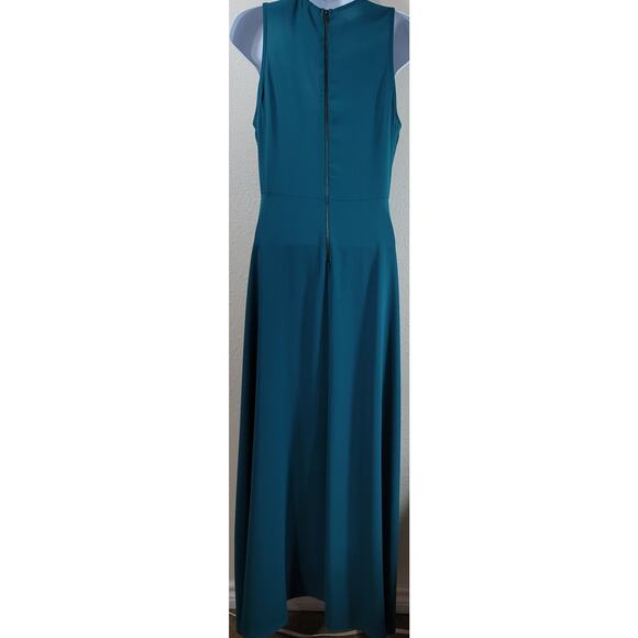 Everly Teal Green Sleeveless Keyhole Neck Evening Maxi Dress Medium Lightweight - Picture 3 of 5